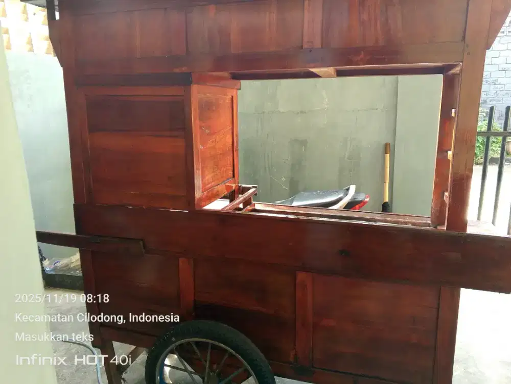 Gerobak mie ayam kayu jati second
