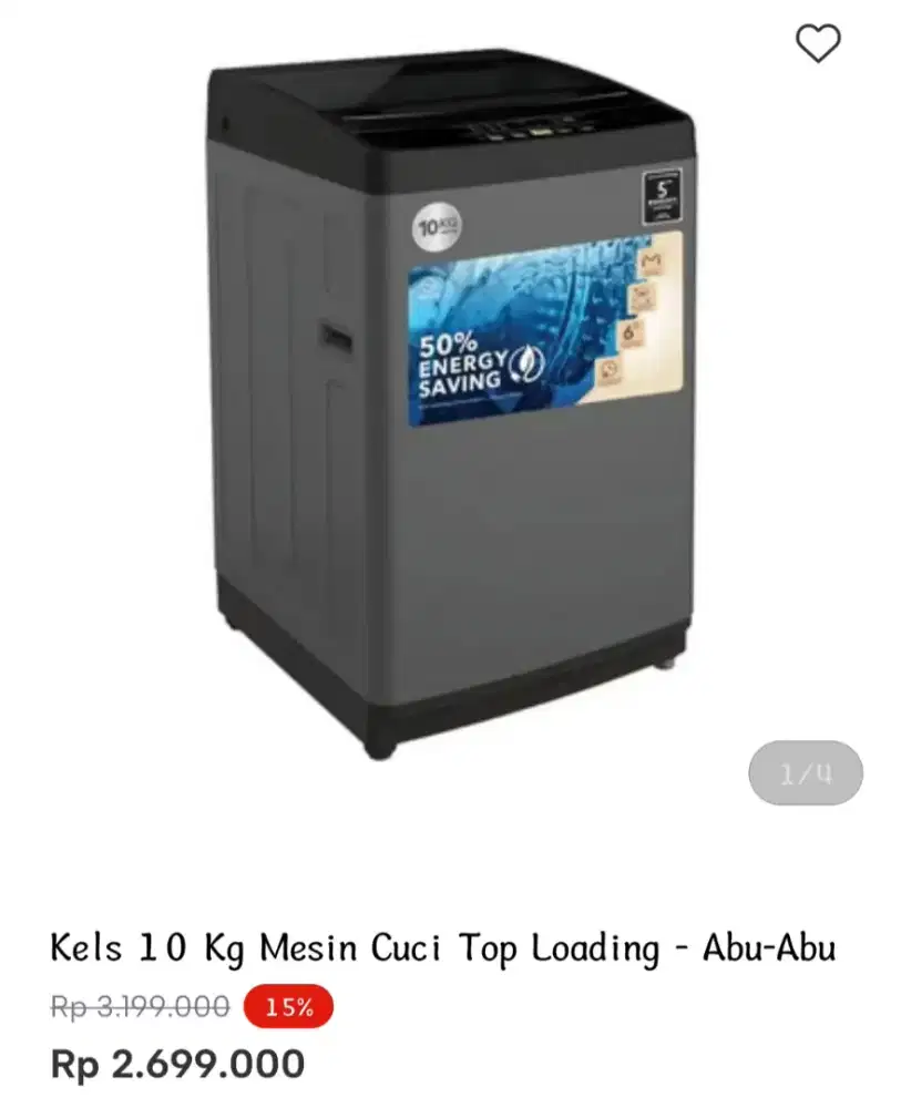 Kles 10 Kg Mesin Cuci Top Loading