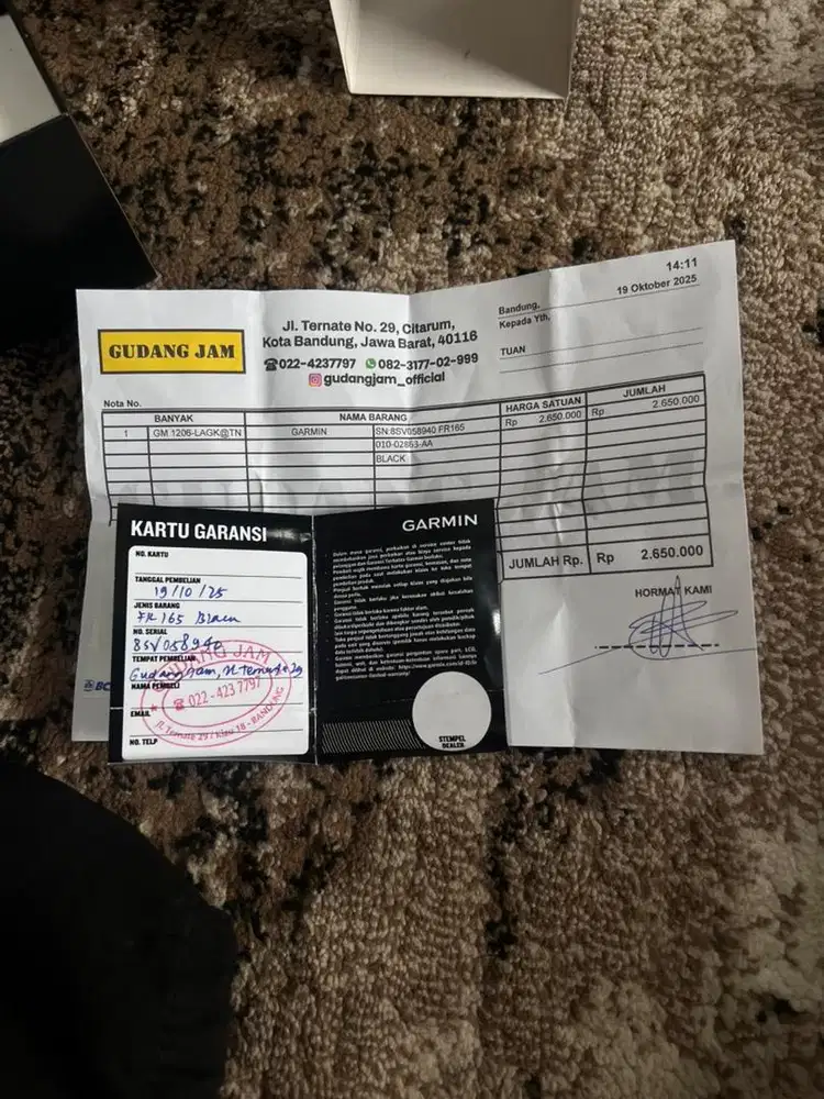 GARMIN FR 165 Baru sebulan