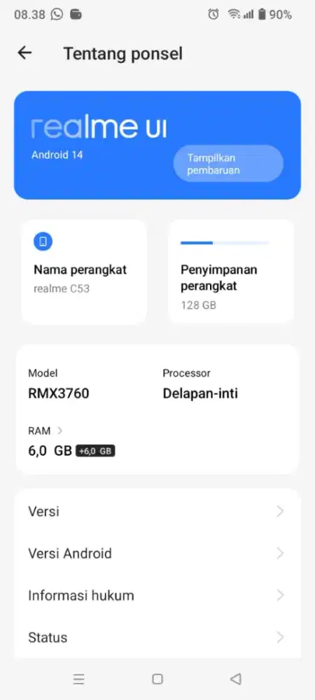 Di jual HP realme C53 no minus, minus hanya gak ada dus nya