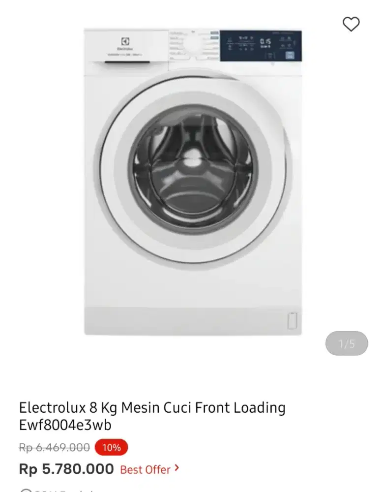 WM FRONT LOAD ELECTROLUX 8KG