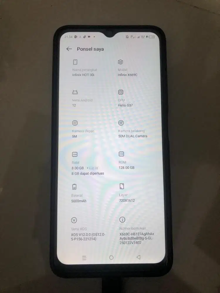 Infinix hot 30i 8/128Gb Tt/Bt