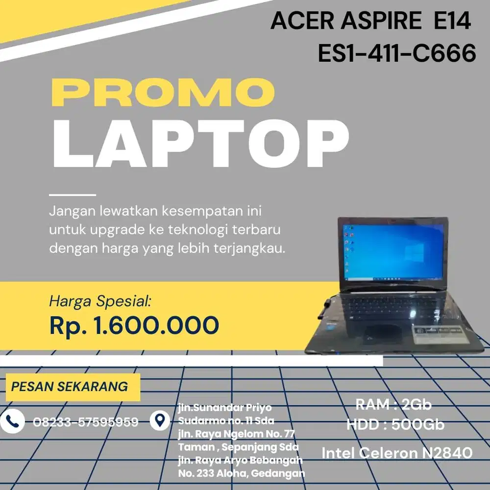 LAPTOP ACER ASPIRE E 14 ES1-411-C666