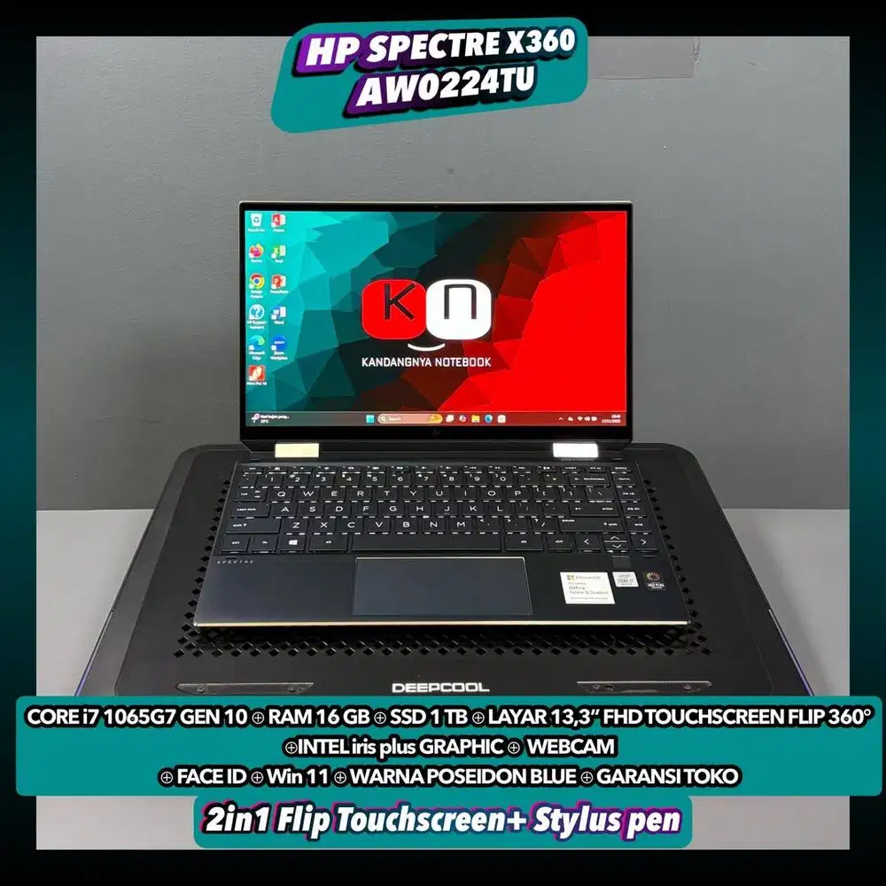 Laptop Hp Spectre X360 AW0224TU i7 1065G7 Gen10 Ram 16/1TB Layar Touch
