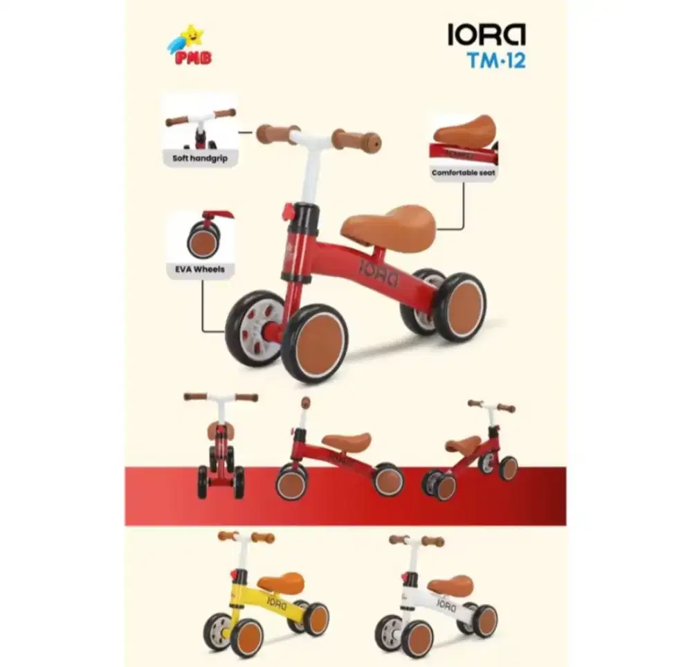 Balancebike roda 4 TM 12 pmb