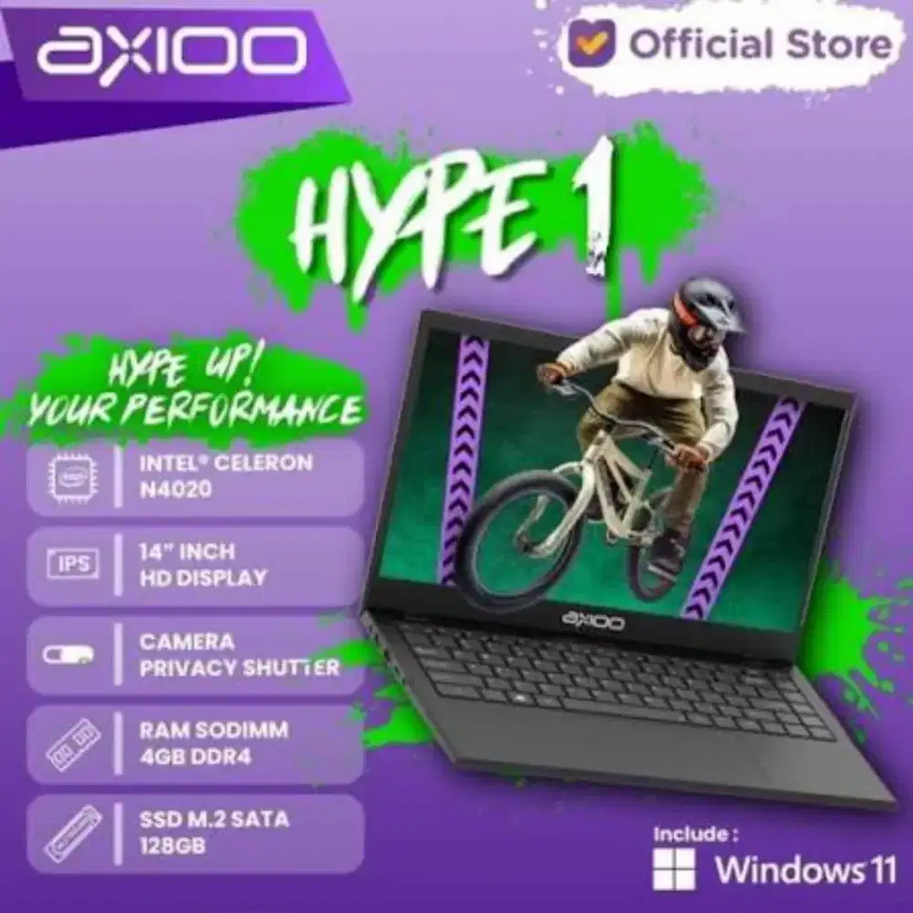 Laptop axio hype 1 N4020 W11 4/128GB