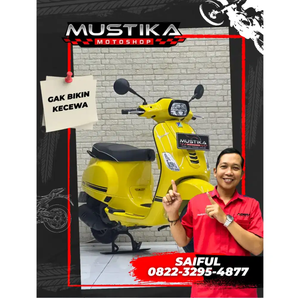 Odo 10rb Istimewa!!Vespa S 125 Led 2021 Nopol Cantik Yellow-Mustika
