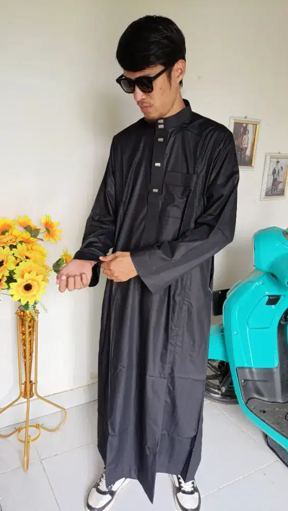 Jubah Pria Lengan Panjang Bahan Katun Kualitas Premium