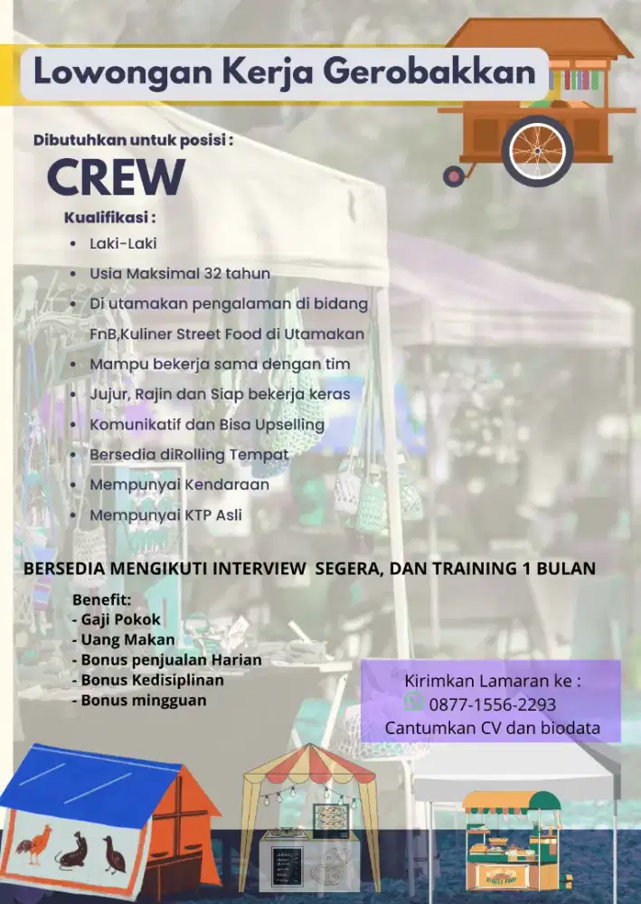 LOWONGAN KERJA KULINER GEROBAKKAN