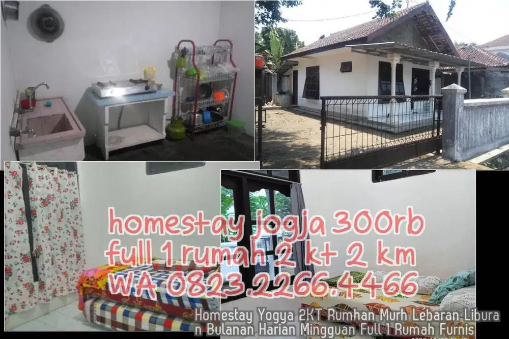 Homestay Yogya 2KT Rumhan Murh Lebaran Liburan Bulanan Harian Mingguan