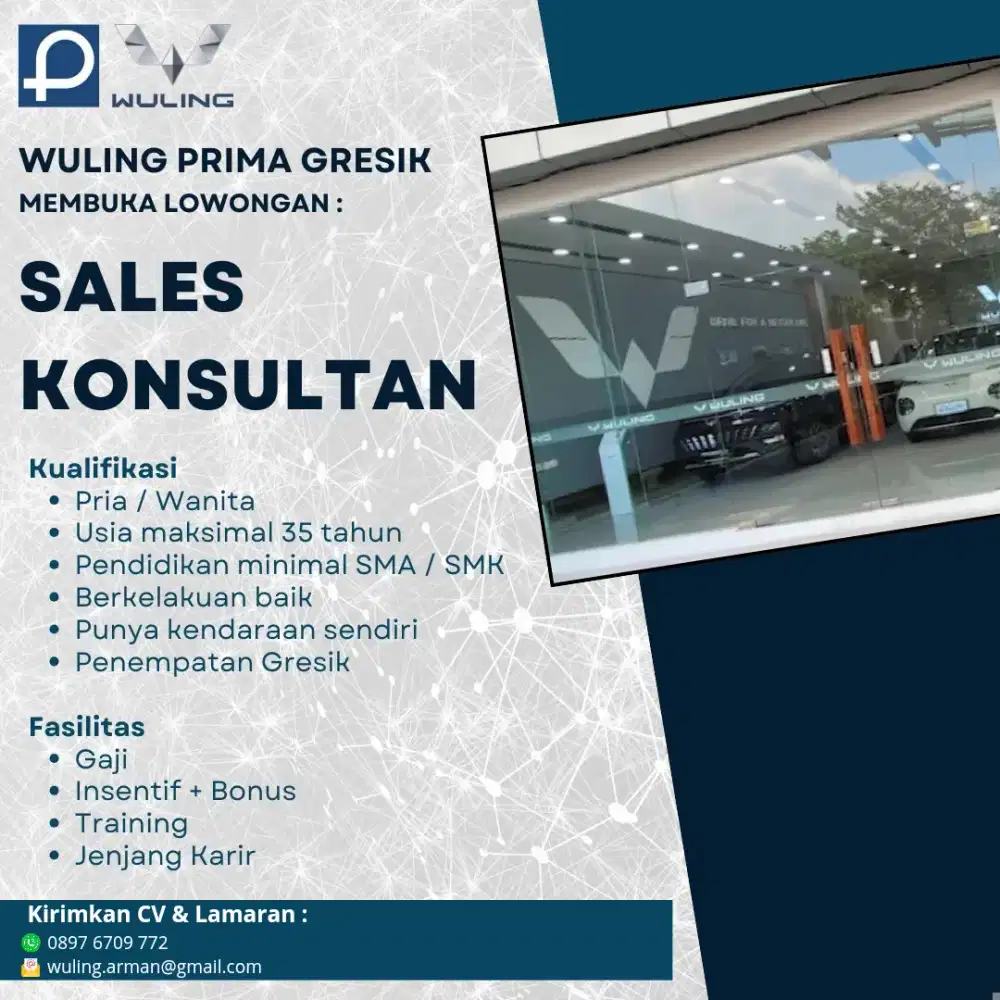 Lowongan Sales Consultant Marketing Wuling Indonesia Gresik