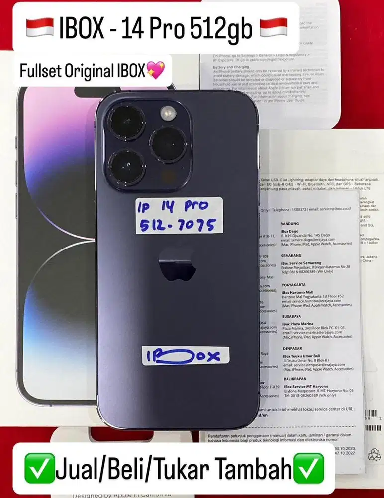 Iphone 14 Pro 512 Gb Deep Purple Resmi ibox bisa cicilan 0%
