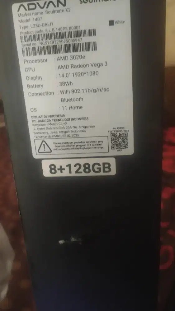 lap top Advan soulmate x2