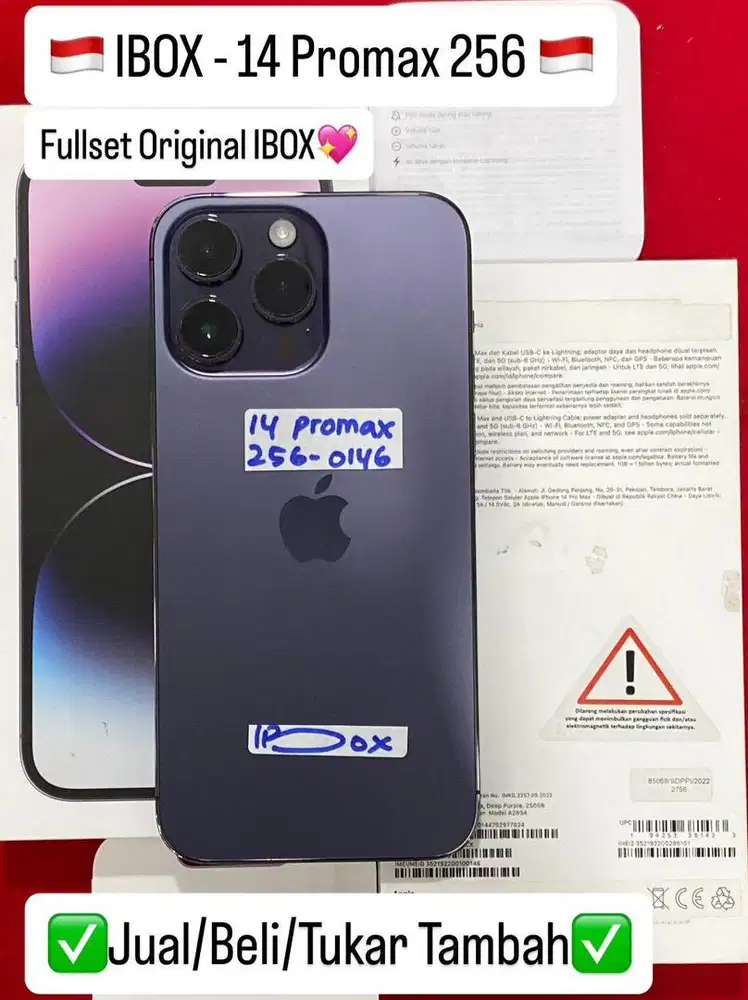 Iphone 14 Promax 256 Gb Deep Purple Resmi ibox