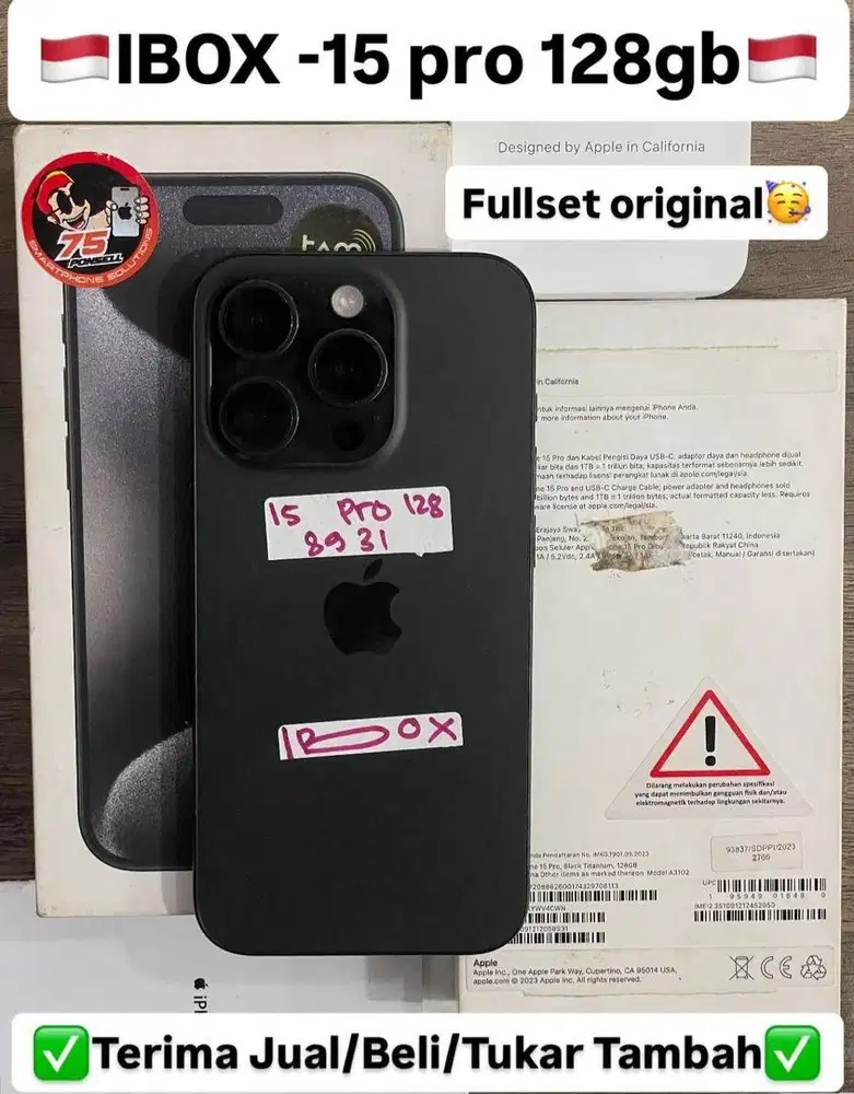 Iphone 15 Pro 128 Gb Black Titanium Resmi Ibox