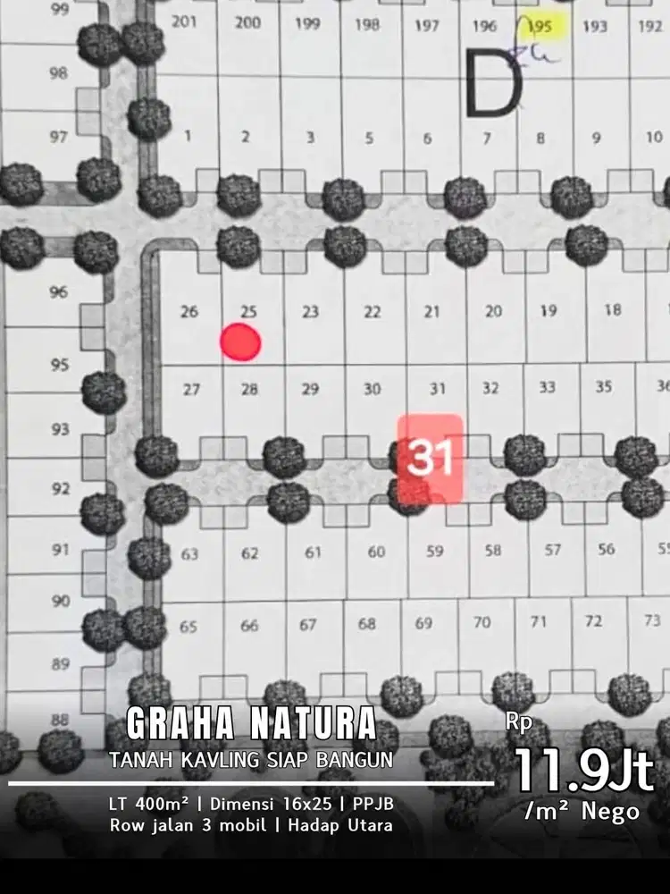 Kavling Siap Bangun GRAHA NATURA Gardenia Surabaya Barat