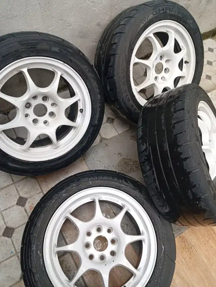 Velg 15 weddsport double pcd + ban champiro sx2