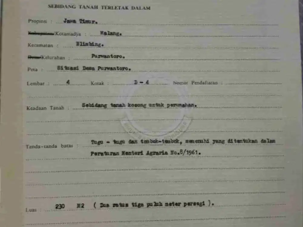 Rumah Pojok Luas 230 Meter di Sulfat Purwantoro Blimbing Kota Malang