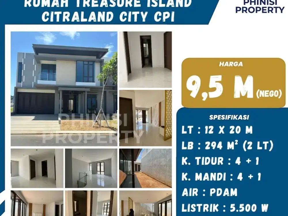 DIJUAL RUMAH DI TREASURE ISLAND CITRALAND CITY CPI