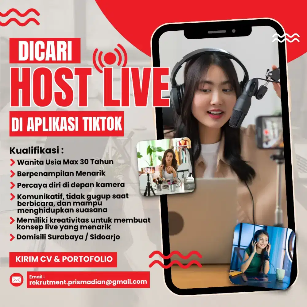 Freelance Host Live TikTok at Office