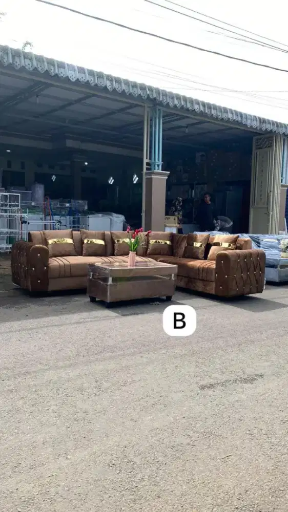 Sofa L/Sofa Sudut Kancing