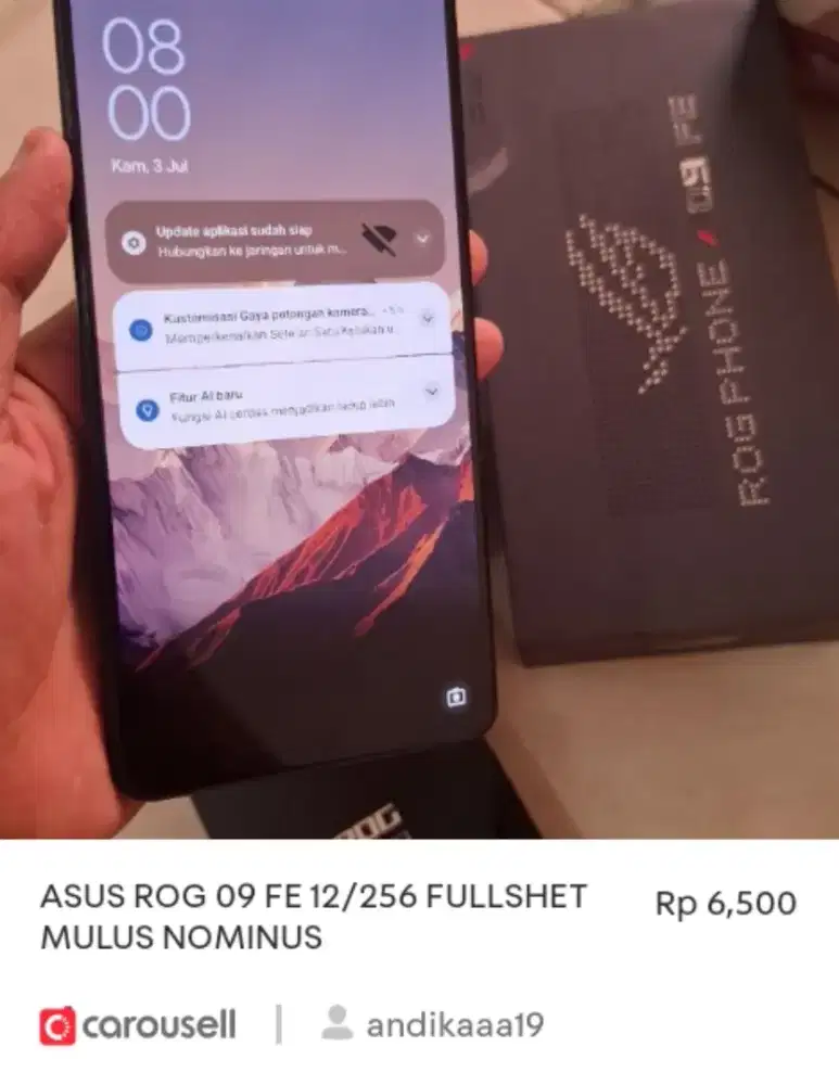 ASUS ROG 9 FE 12/256 5G FULSHET MULUS