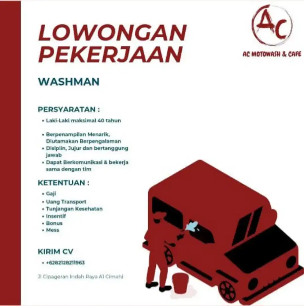 Lowongan pekerjaan washer
