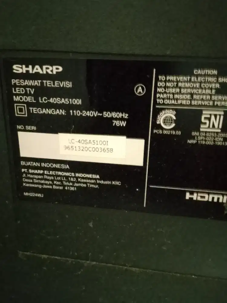 Tv 42 inch Sharp mulus,original,tinggal nonton aja