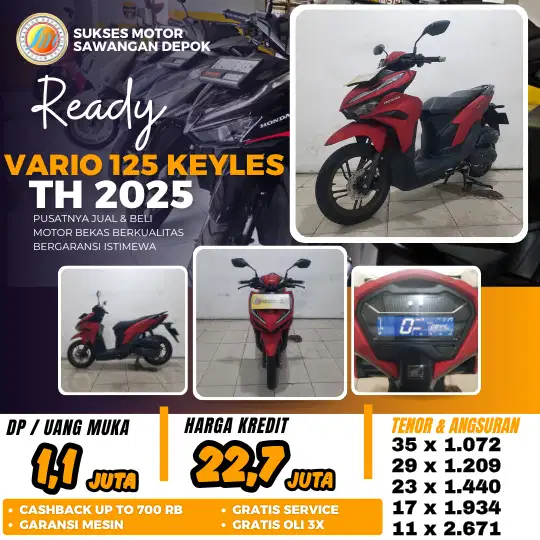 PROMO KREDIT HONDA NEW VARIO 125 KEYLES GEN2 TH 2025 MULUS BERGARANSI