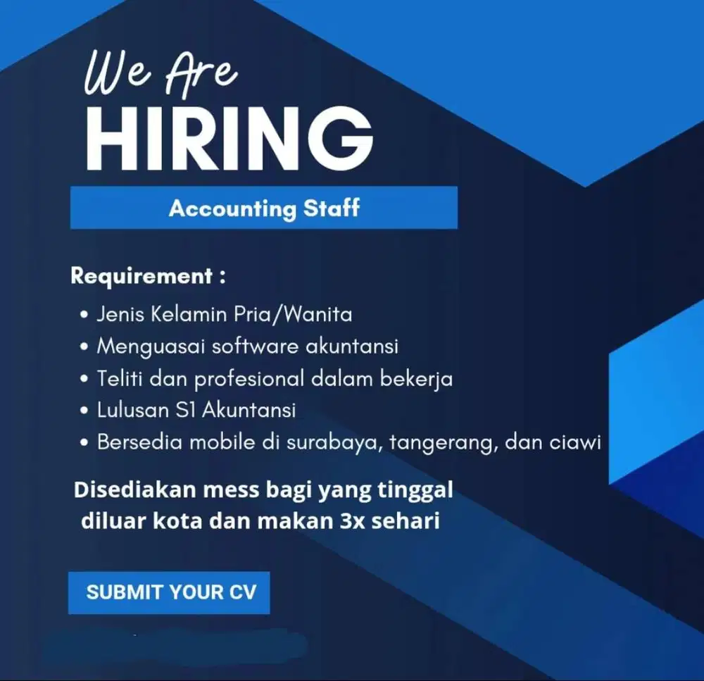 LOKER ACCOUNTING & AHLI GIZI