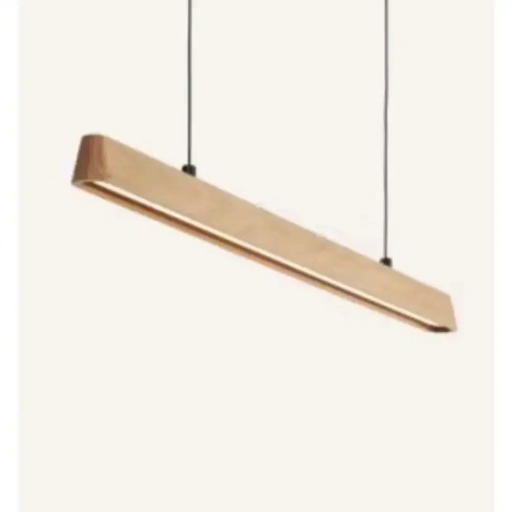 Lampu Gantung Kayu Aesthetic Baja Kotak LED Pantry Modern Full Solid