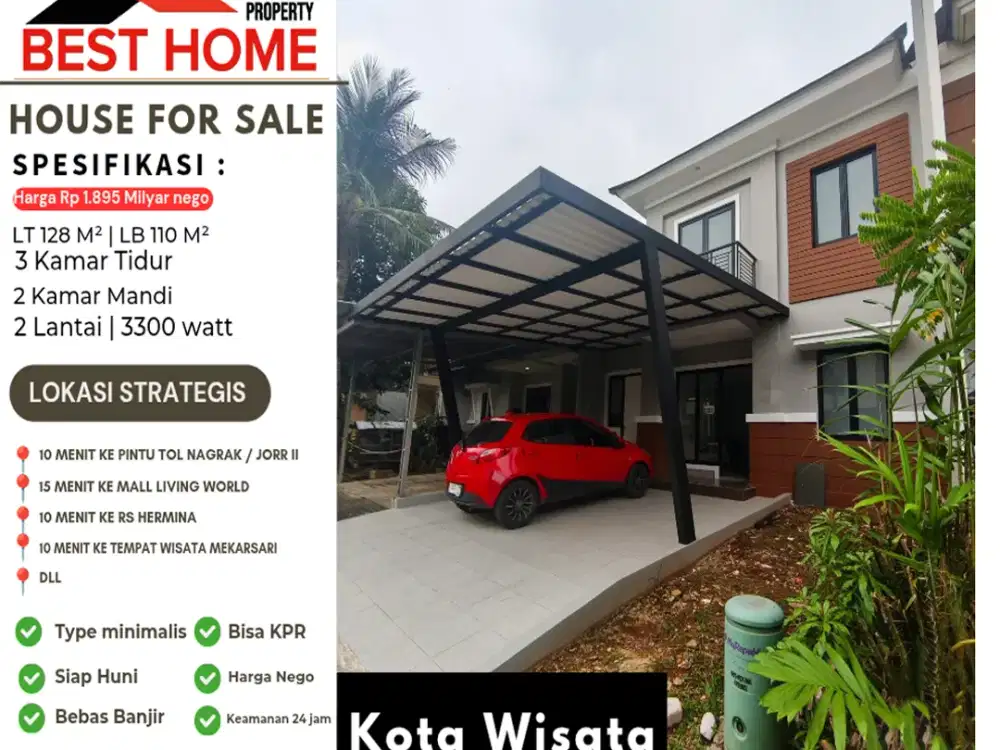 RUMAH siap huni di kota wisata Cibubur