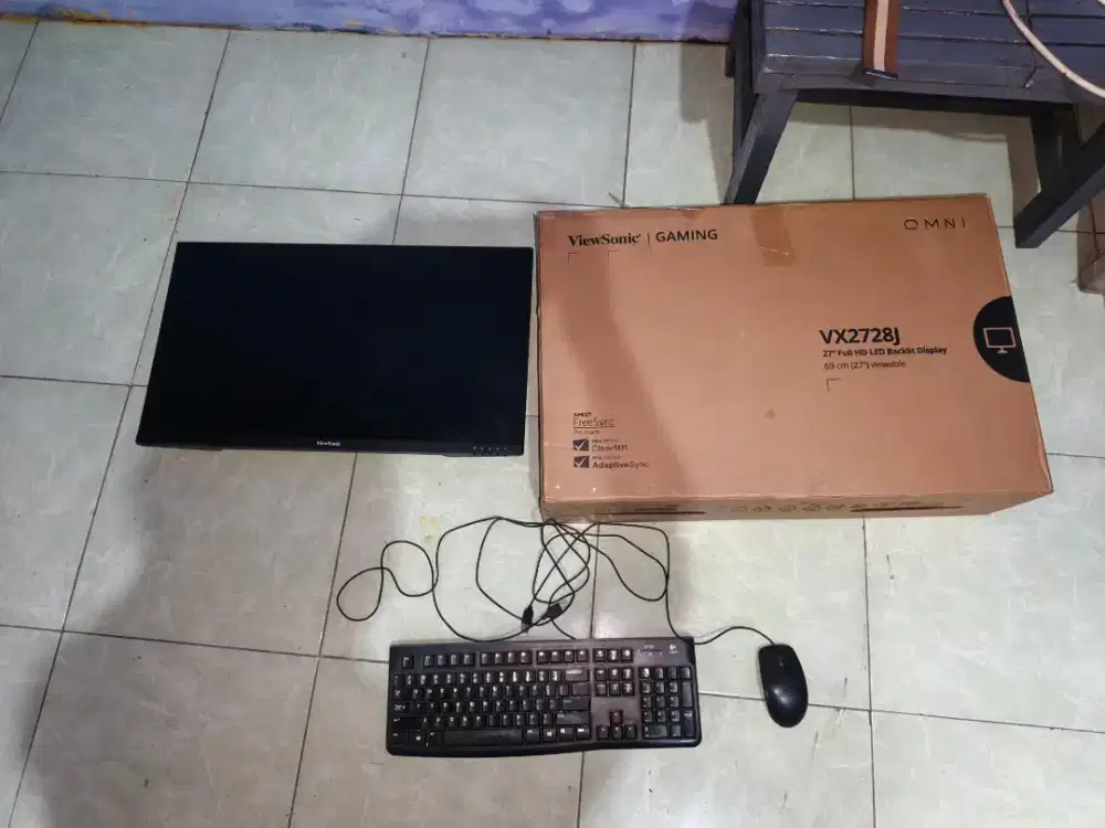 Monitor viewsonic 27 inch dan keyboard mouse