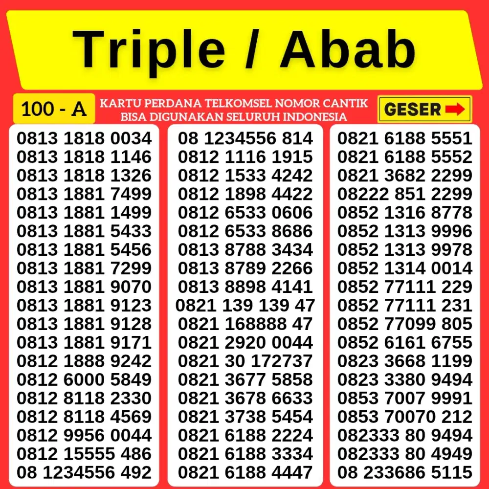 Nomor Cantik Simpati Kartu Perdana Telkomsel simpati tahun rapih 1881