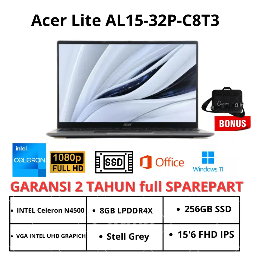 Acer Aspire Lite AL15-32p-C8T3 with Intel N4500 and 15.6inch FHD IPS