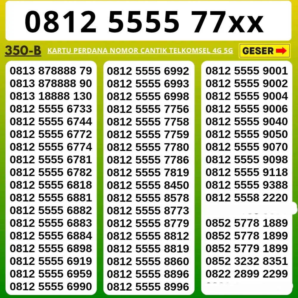 Nomor Cantik Simpati Kartu Perdana Telkomsel simpati tahun lahir 9922