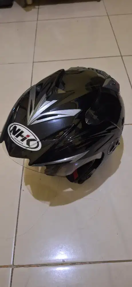 JUAL HELM HALF FACE AVIATOR DOUBLE VISOR