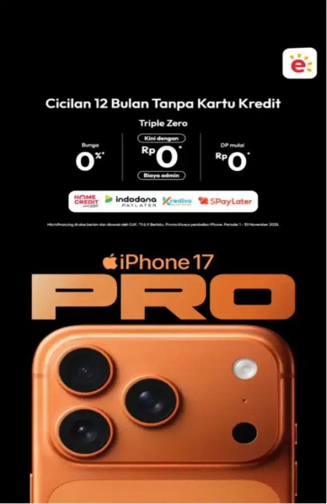 iPhone 17 pro max 256GB orange bisa cicilan Cuma pake KTP