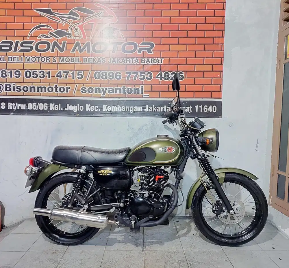 KAWASAKI W175 SE ARMY W 175 TAHUN 2018 ISTIMEWA WARNA HIJAU