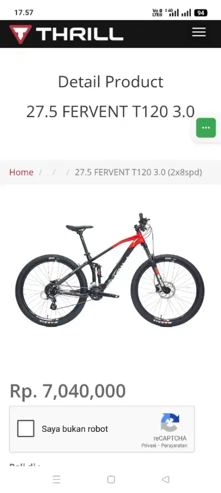 Thrill fervent 3.0 fulsus bike