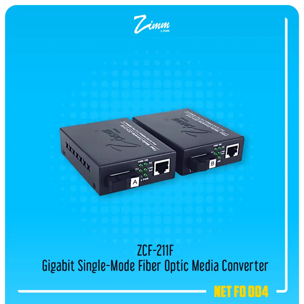 Zimmlink ZCF-211F Gigabit Single-Mode Fiber Optic Media Converter