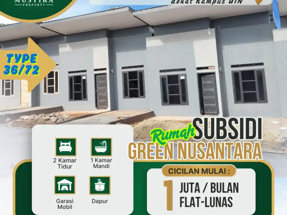 RUMAH SUBSIDI LANGSUNG HUNI GREEN NUSANTARA RESIDENCE