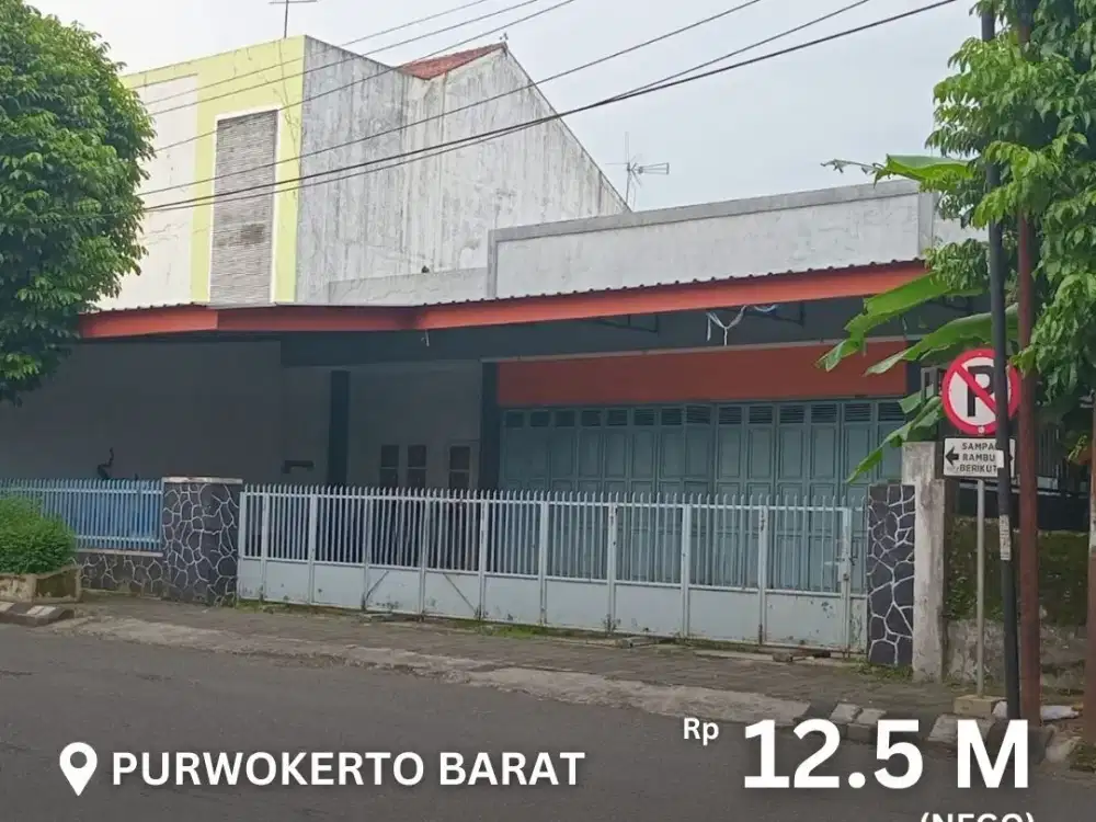 Rumah dan Ruang Usaha Dijual, Full Bangunan Tepi Jalan Besar Area Purwokerto Barat