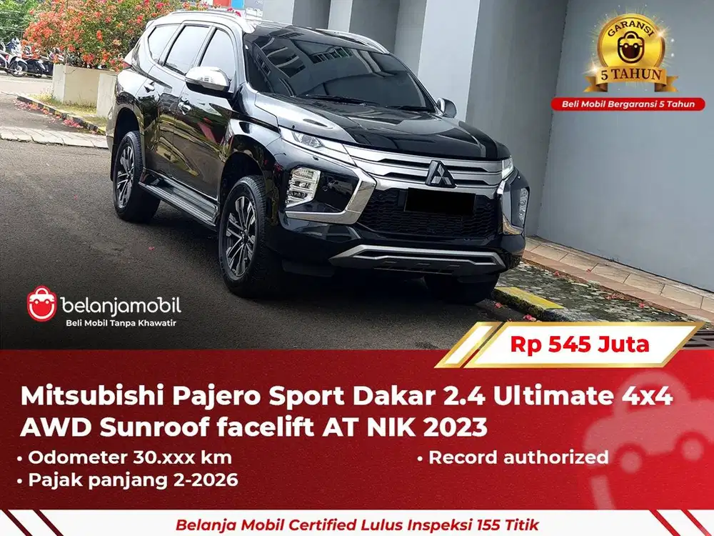 [ 4X4 ] Mitsubishi Pajero Sport Dakar Ultimate 4x4 AWD Hitam 2023/2024