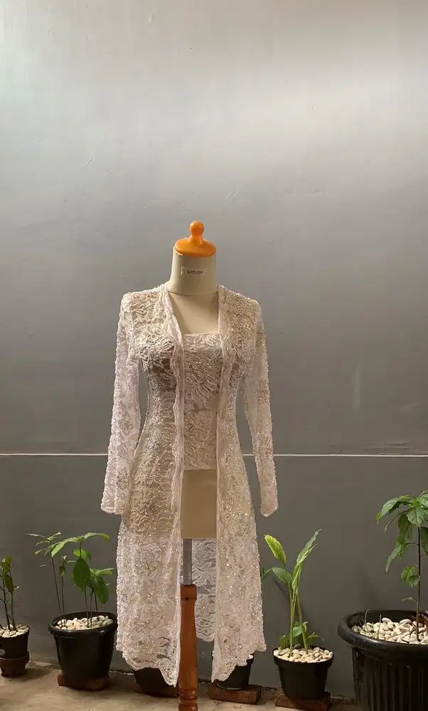 kebaya pengantin putih baru