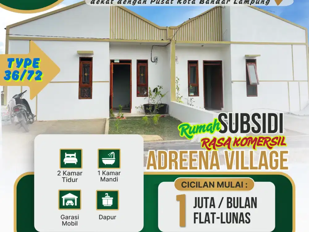 DIJUAL!!! PERUMAHAN SUBSIDI ADREENA VILLAGE BANDAR LAMPUNG