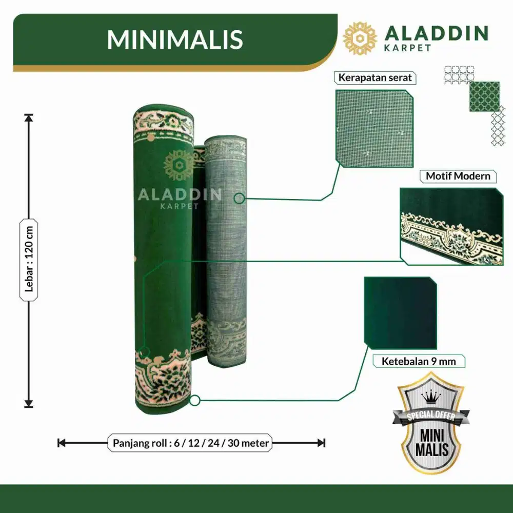 Karpet Masjid Murah Minimalis - Bisa Potong Sesuai Ukuran