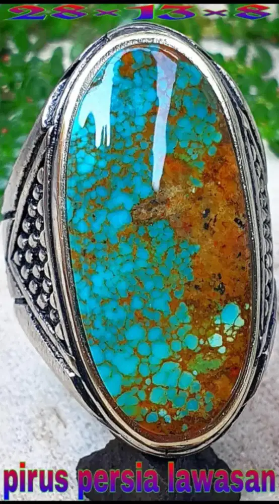 Pirus Persia Jumbo serat emas motif beras  kutah warna Hijau Tosca.