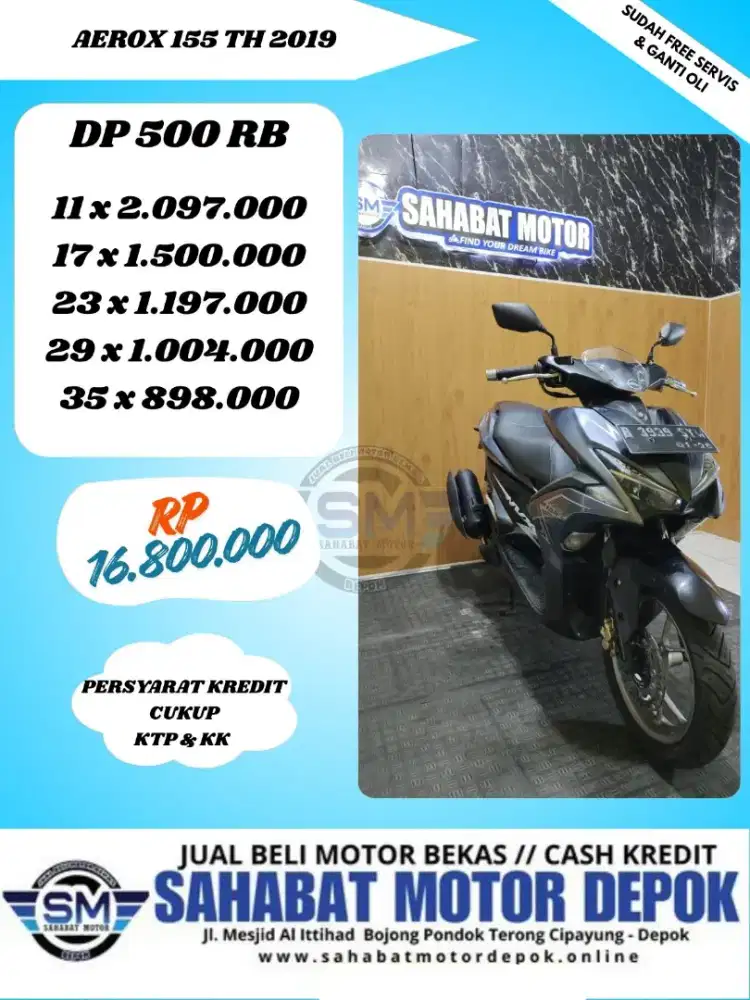 YAMAHA AEROX 155 TAHUN 2019 CASH-CREDIT