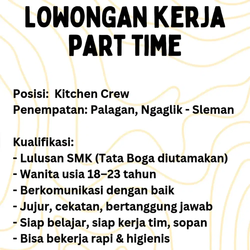 Lowongan part time - cafe